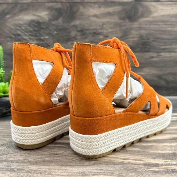 NIB Sorel Cameron 9 Lace Up Platform Gladiator Sandal Suede Desert Sun - Picture 9 of 12